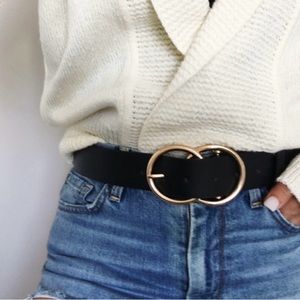 Double Ring Belt BLK/GLD